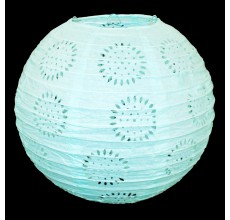 Бумажный фонарик с рисунком светло-бирюзовый 25 см. 0924-12